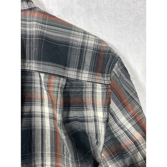 Carhartt Button Up Large Black Orange Plaid Relaxed Fit 101750 - Picture 7 of 9